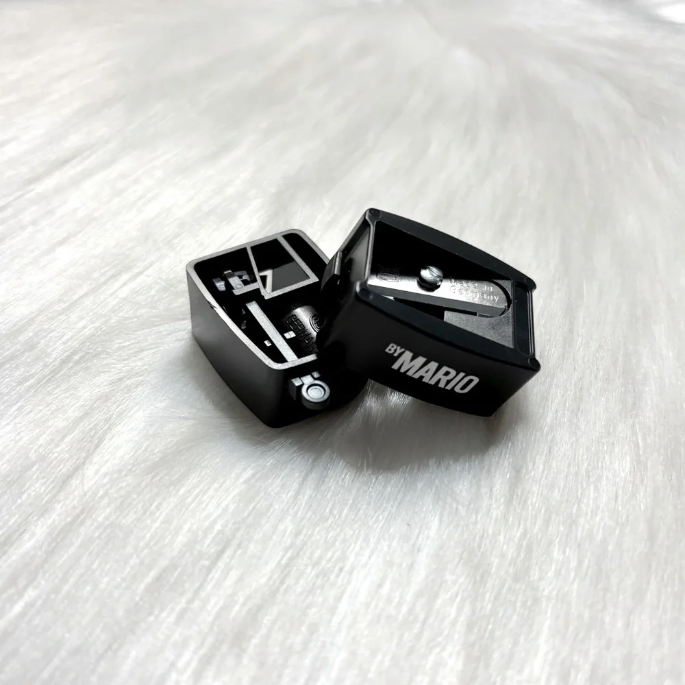 💄Makeup By Mario Logo Cosmetic Sharpener-Black/White Designed for Makeup Pencils
